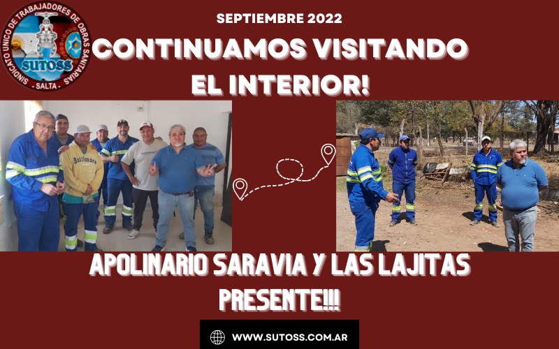 S.U.T.O.S.S. EN APOLINARIO SARAVIA y LAS LAJITAS