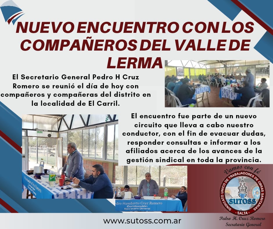NUEVO ENCUENTRO CON LOS COMPAÑEROS DEL VALLE DE LERMA