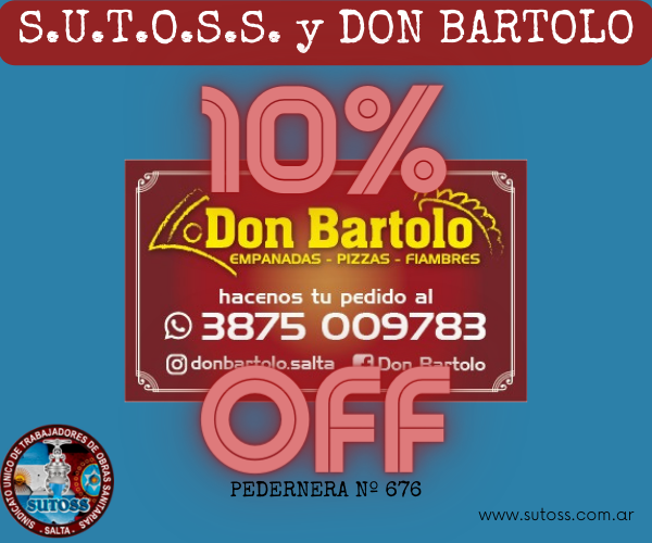 NUEVO CONVENIO ENTRE S.U.T.O.S.S. Y DON BARTOLO