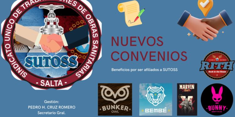 NUEVOS CONVENIOS PARA LOS AFILIADOS A S.U.T.O.S.S.