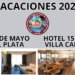 VACACIONES 2025 – TARIFAS ACTUALIZADAS SGBATOS EN MAR DEL PLATA Y VILLA CARLOS PAZ
